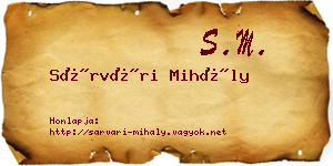 Sárvári Mihály névjegykártya