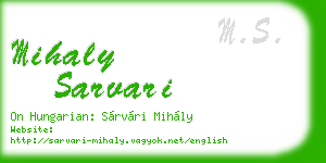 mihaly sarvari business card