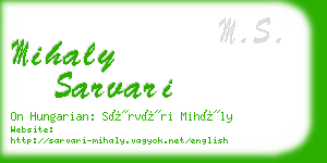 mihaly sarvari business card